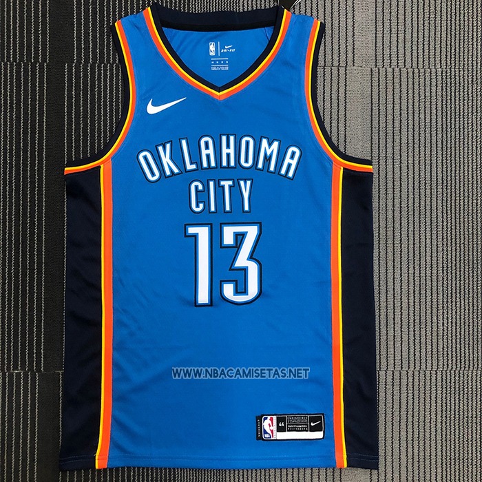 Camiseta Oklahoma City Thunder Paul George NO 13 Icon Azul